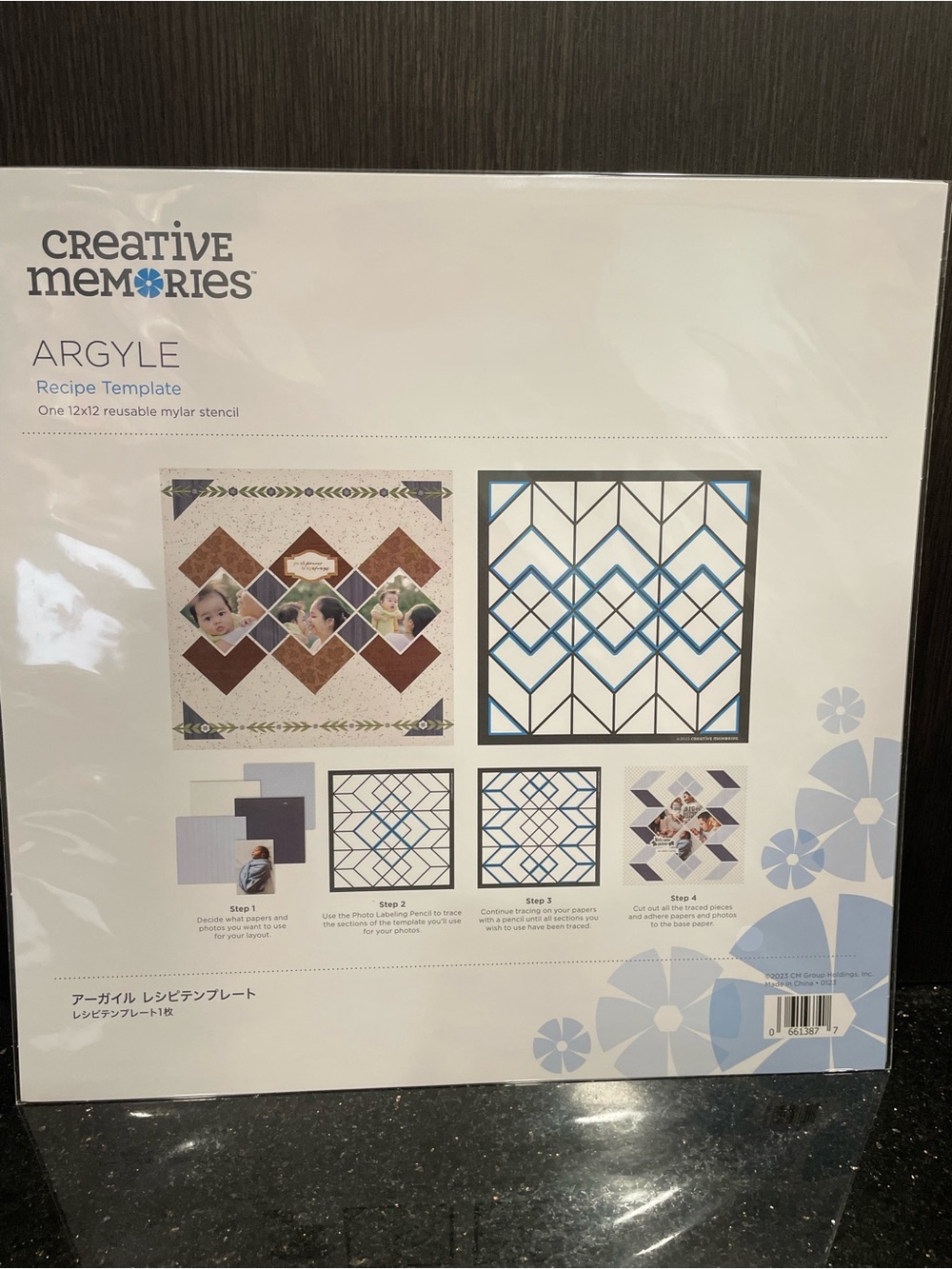 Creative Memories Argyle Recipe Template 12x12 Reusable Stencil Brand New - Picture 1 of 5